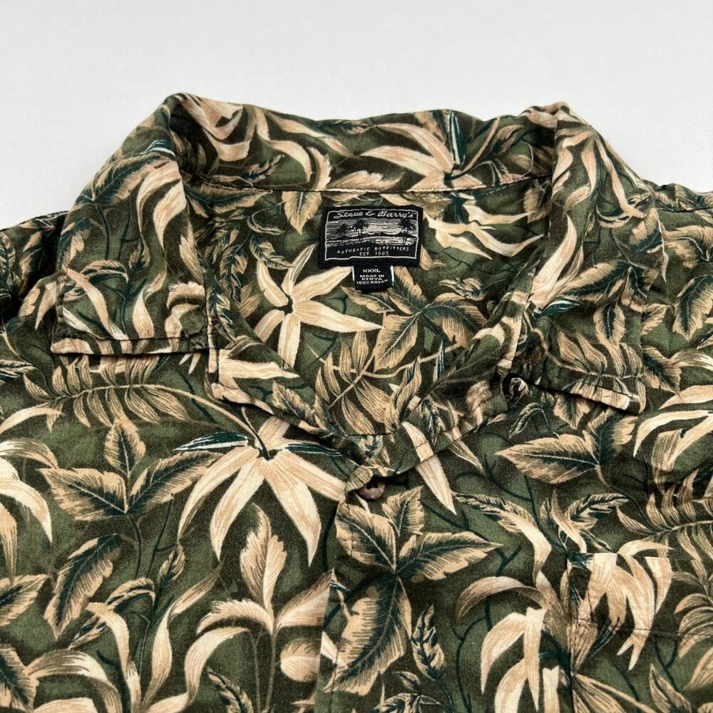 Steve and Barrys Tropical Print Mens Short Sleeve Button Down Shirt XXXL or 3XL - Picture 4 of 9